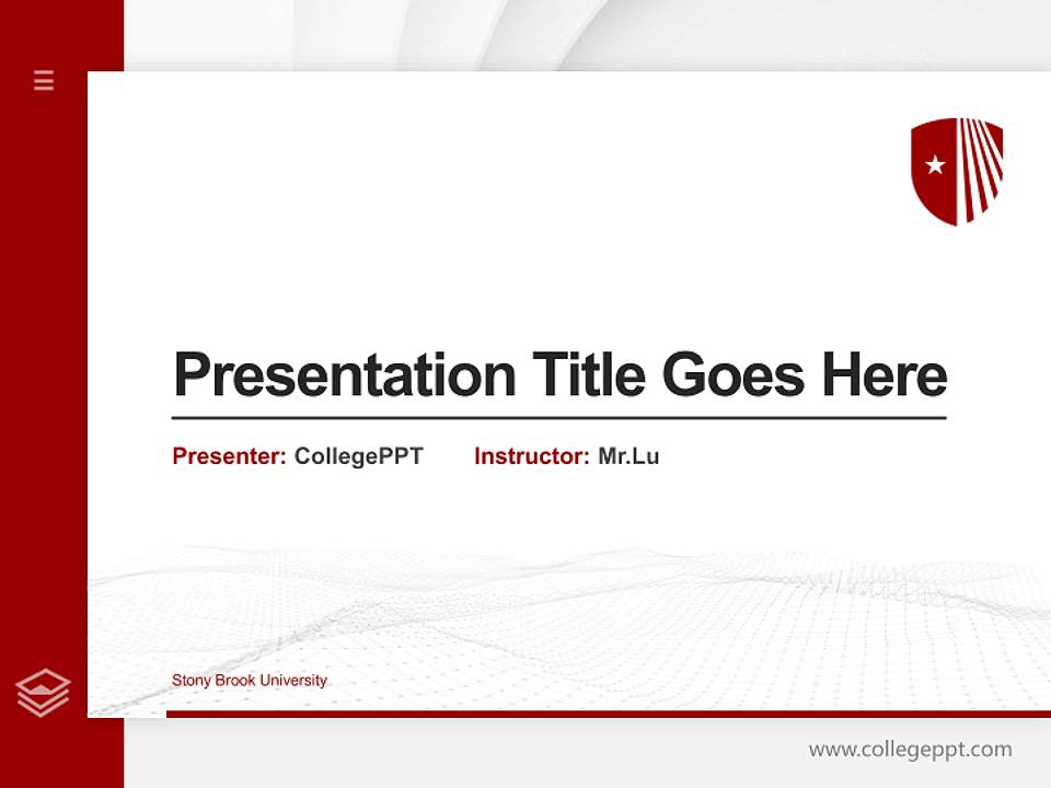 Stony Brook University Thesis Proposal/Graduation Defense PPT Template4:3 ratio PPT effect preview image5