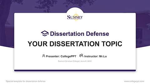 Summit Christian College Graduation Thesis Defense PPT Template