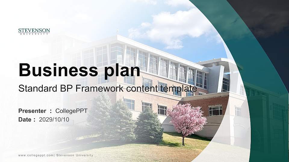 Stevenson University Competition/Entrepreneurship Contest PPT Template16:9 ratio PPT effect preview image