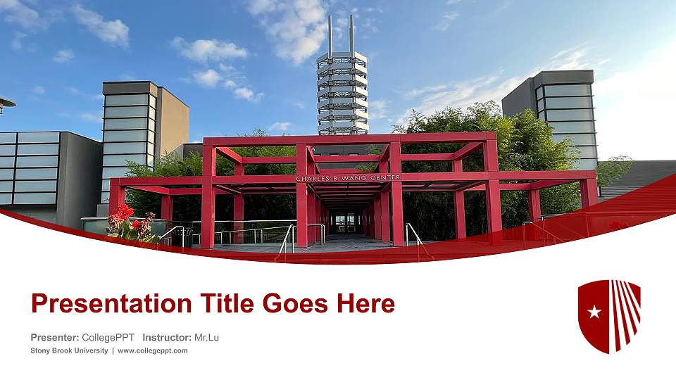 Stony Brook University Course/Courseware Creation PPT Template16:9 ratio PPT effect preview image