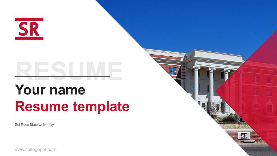 Sul Ross State University Resume PPT Template16:9 ratio PPT effect preview image