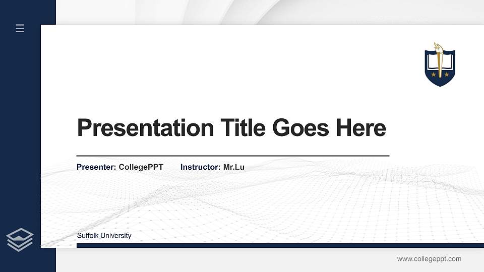 Suffolk University Thesis Proposal/Graduation Defense PPT Template16:9 ratio PPT effect preview image