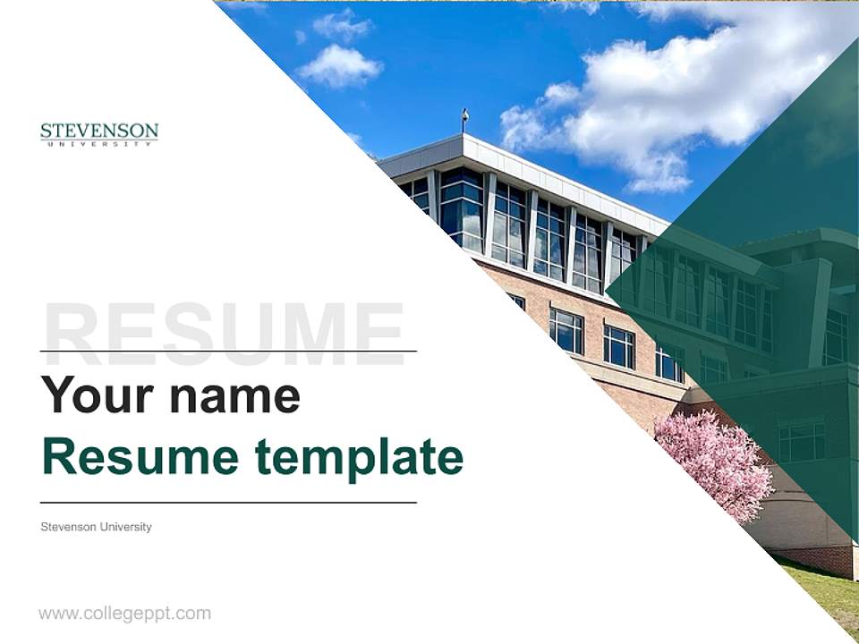 Stevenson University Resume PPT Template4:3 ratio PPT effect preview image5