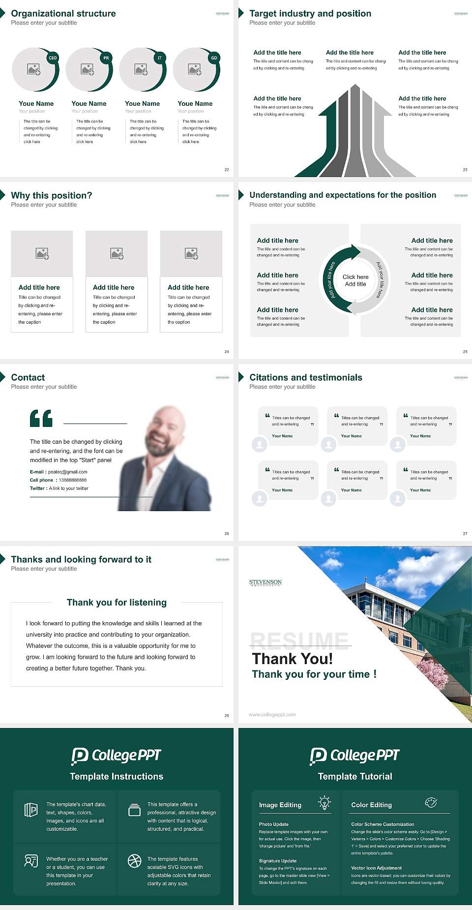 Stevenson University Resume PPT Template4:3 ratio PPT effect preview image4