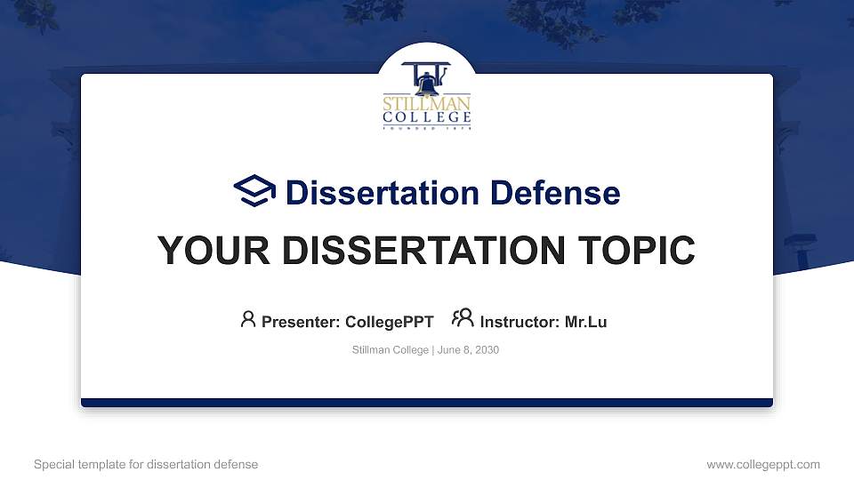 Stillman College Graduation Thesis Defense PPT Template16:9 ratio PPT effect preview image
