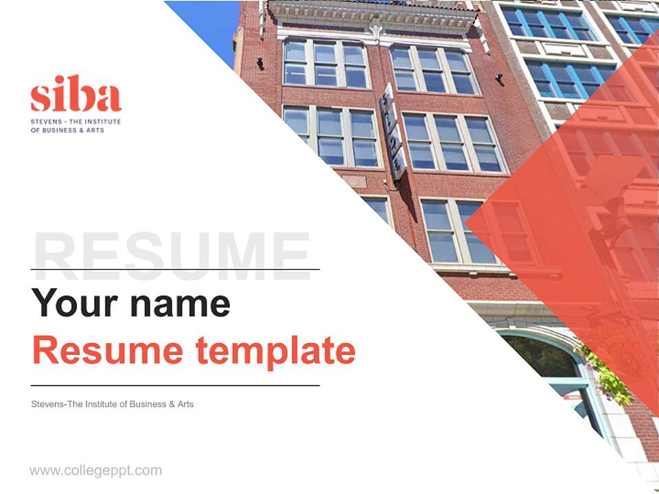 Stevens-The Institute of Business & Arts Resume PPT Template4:3 ratio PPT effect preview image5