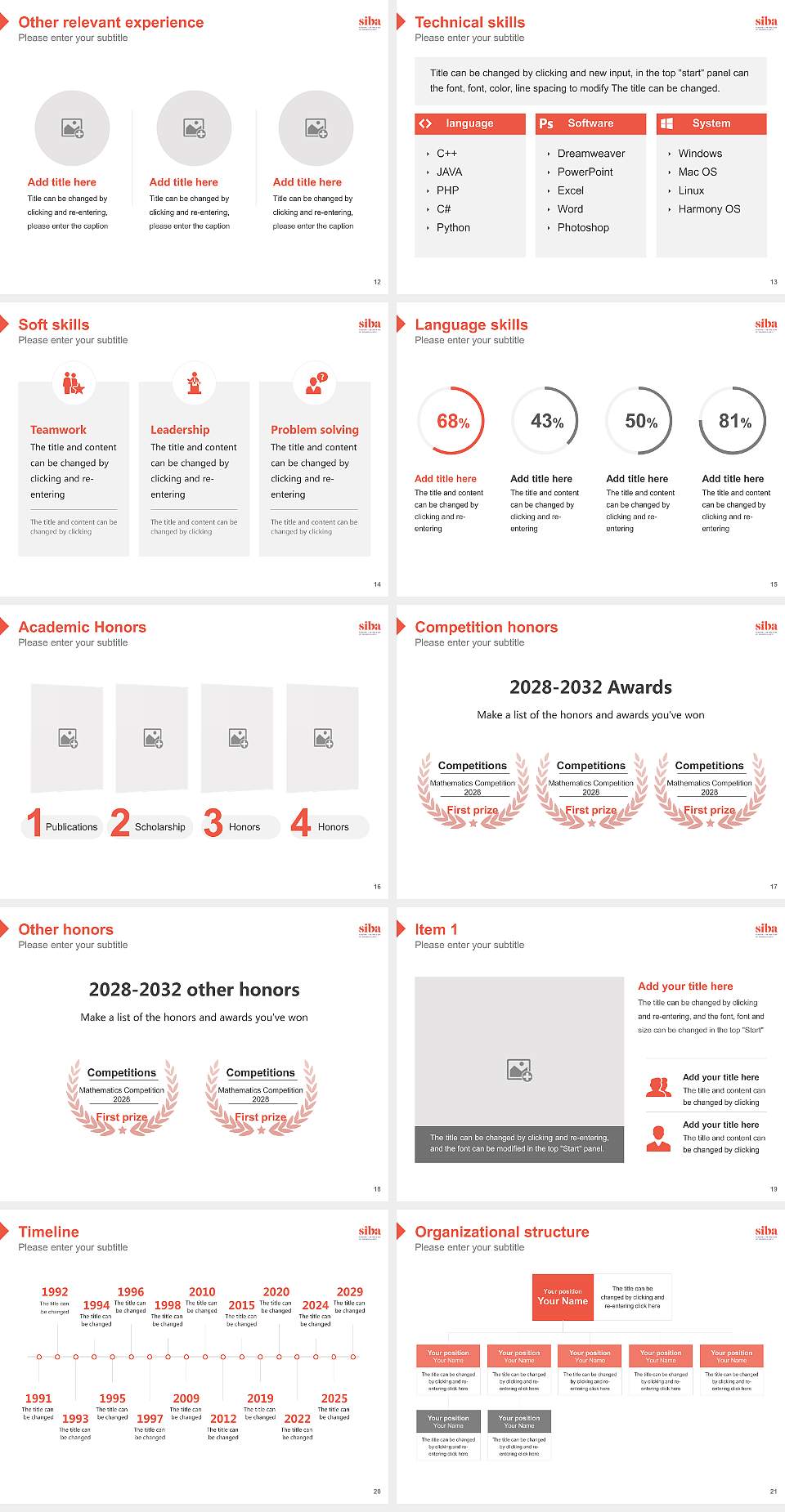 Stevens-The Institute of Business & Arts Resume PPT Template4:3 ratio PPT effect preview image3