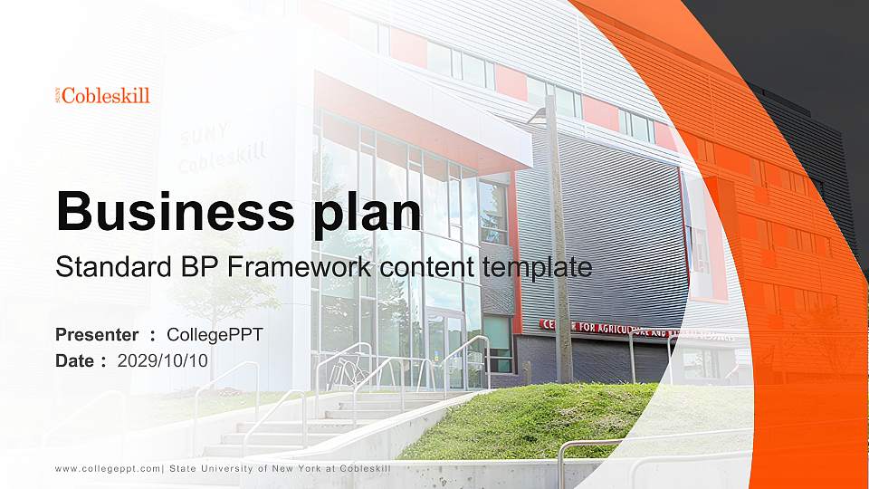 State University of New York at Cobleskill Competition/Entrepreneurship Contest PPT Template16:9 ratio PPT effect preview image