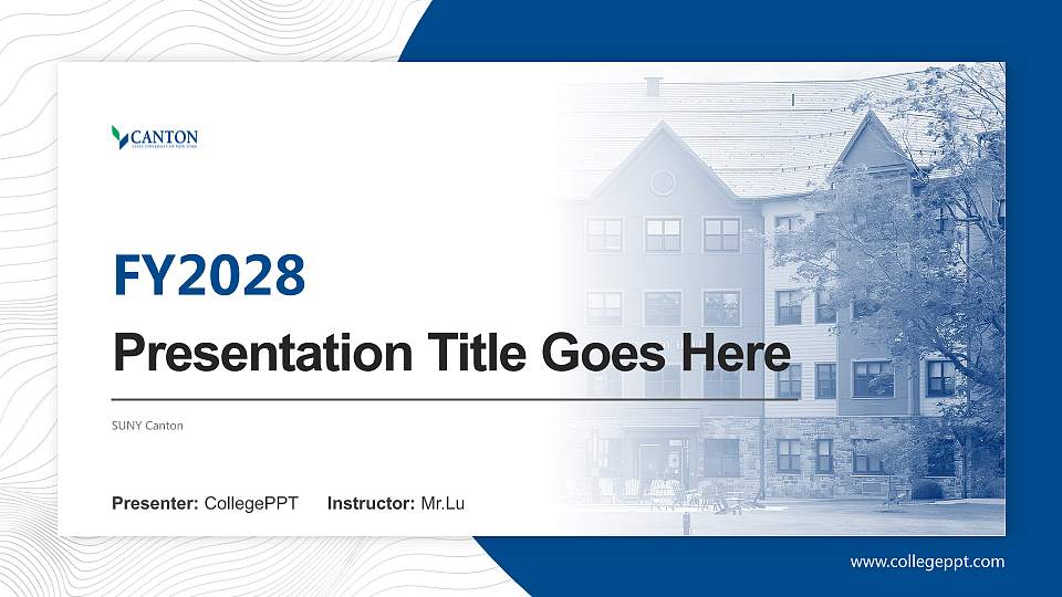 SUNY Canton Academic Presentation/Research Findings Report PPT Template16:9 ratio PPT effect preview image