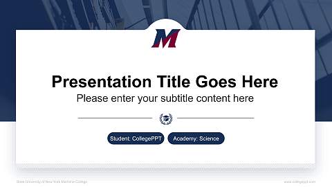 State University of New York Maritime College National Scholarship Defense PPT Template
