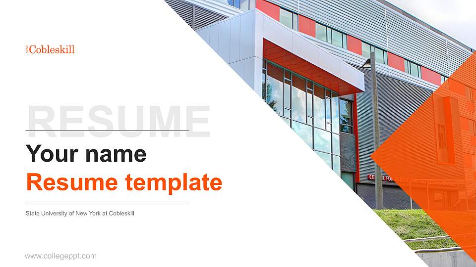 State University of New York at Cobleskill Resume PPT Template16:9 ratio PPT effect preview image
