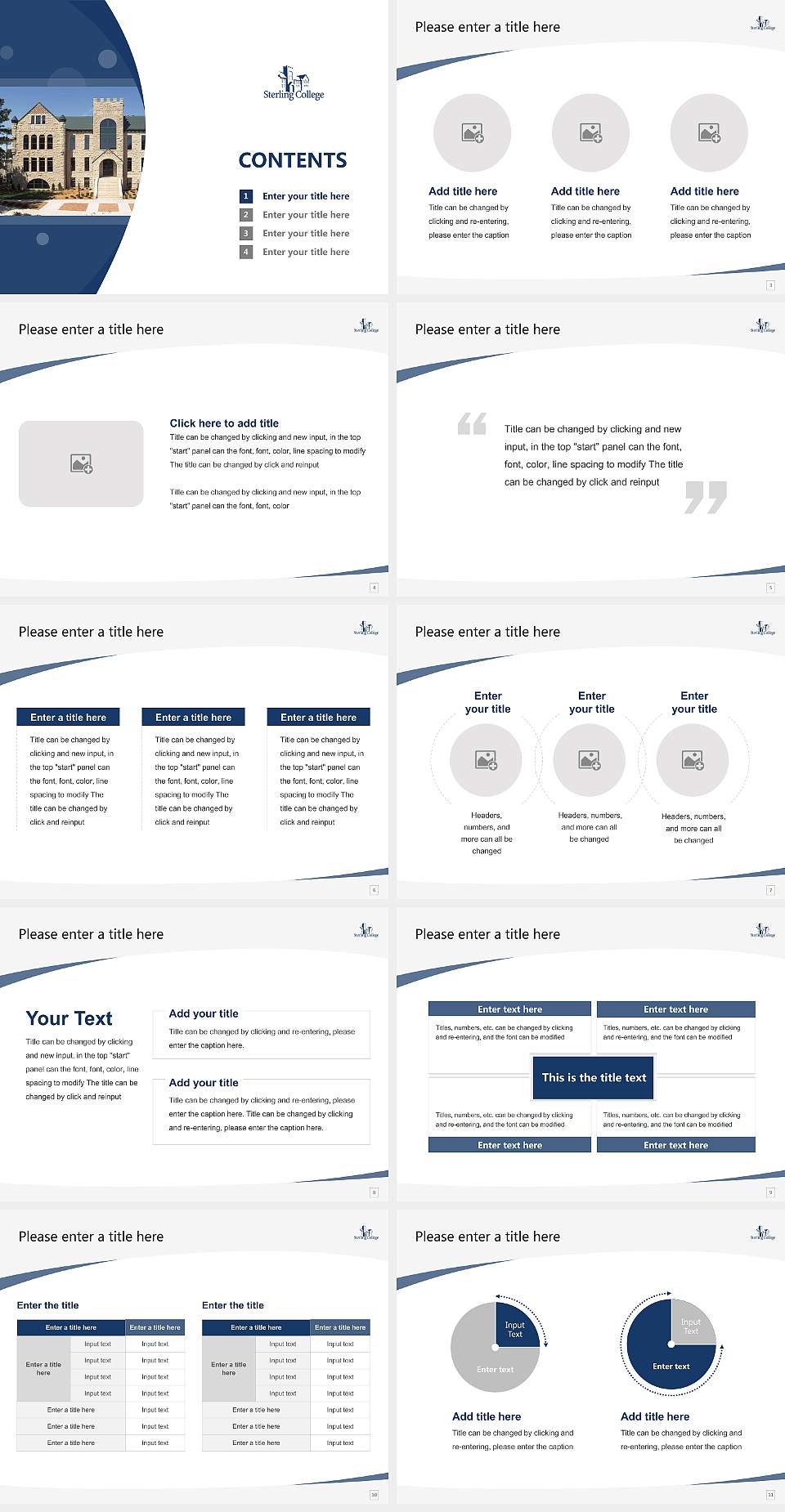 Sterling College (Kansas) Course/Courseware Creation PPT Template4:3 ratio PPT effect preview image2