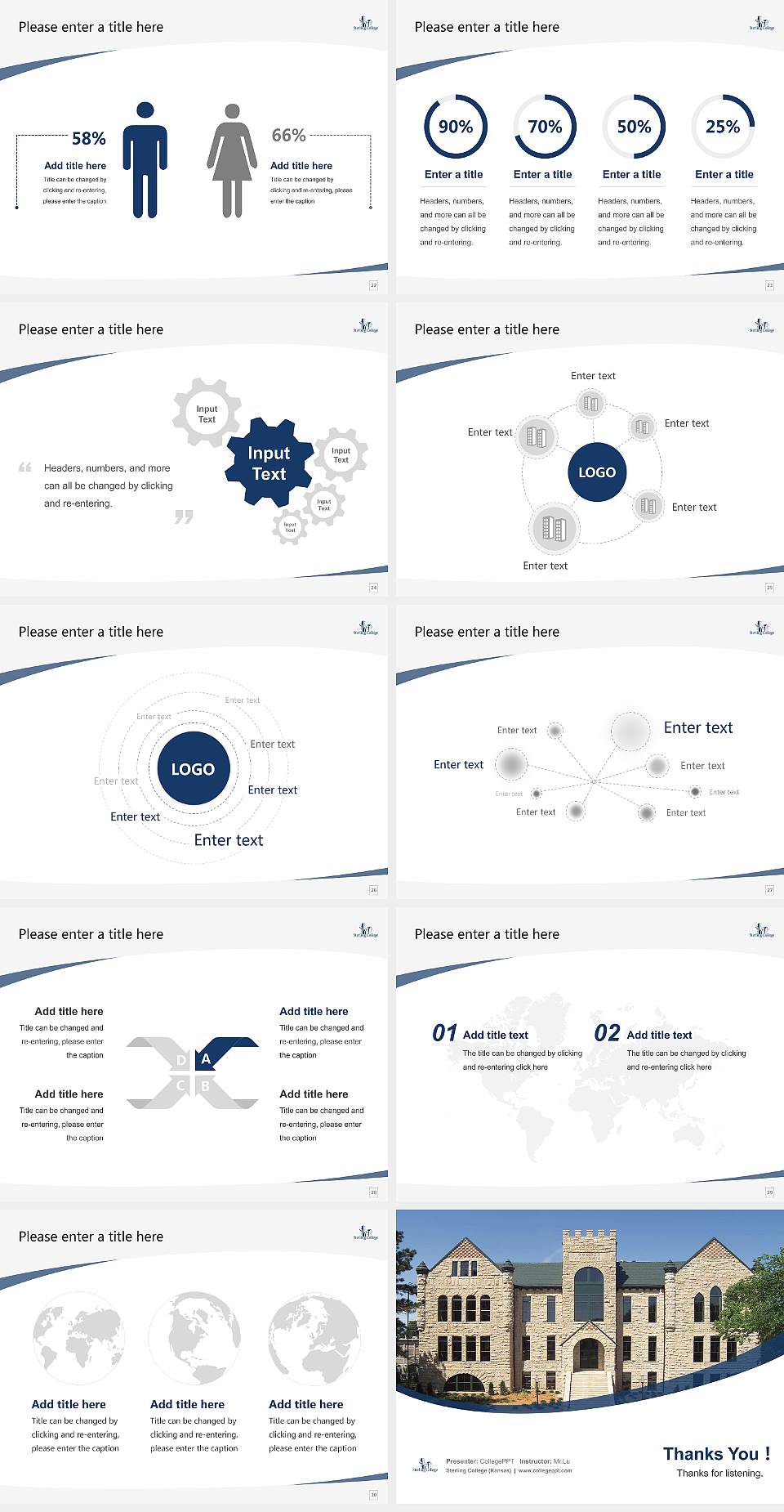 Sterling College (Kansas) Course/Courseware Creation PPT Template4:3 ratio PPT effect preview image4