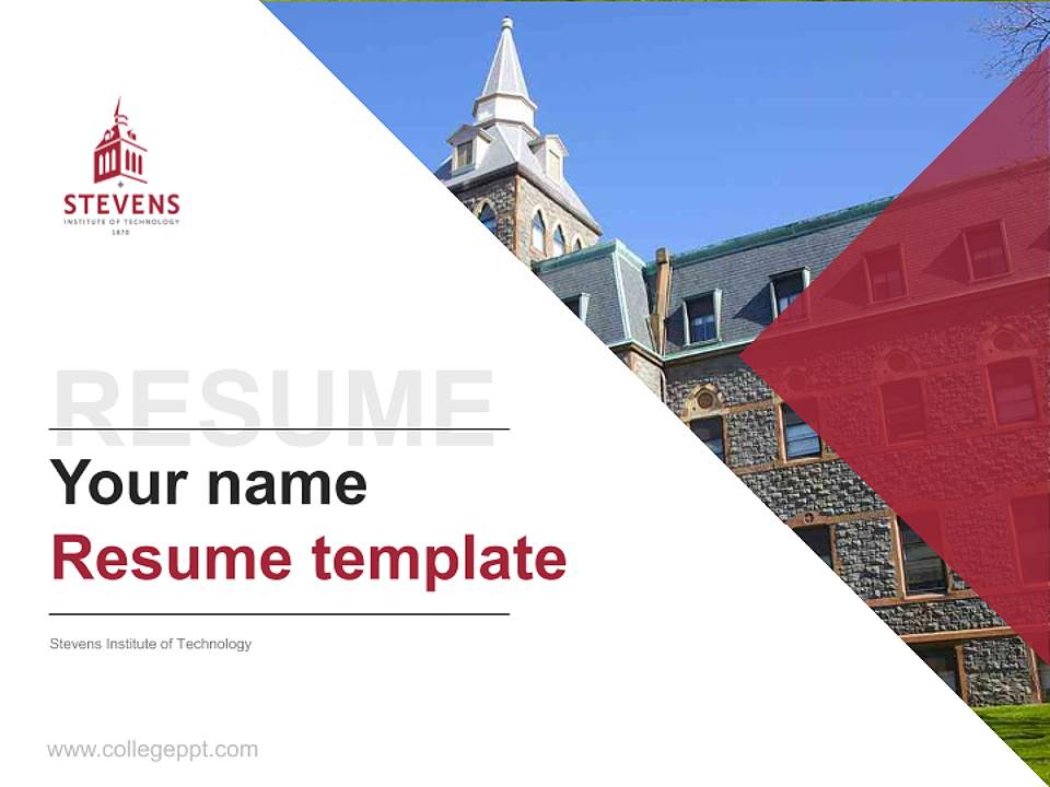 Stevens Institute of Technology Resume PPT Template4:3 ratio PPT effect preview image5