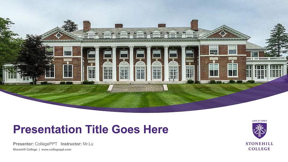 Stonehill College Course/Courseware Creation PPT Template16:9 ratio PPT effect preview image