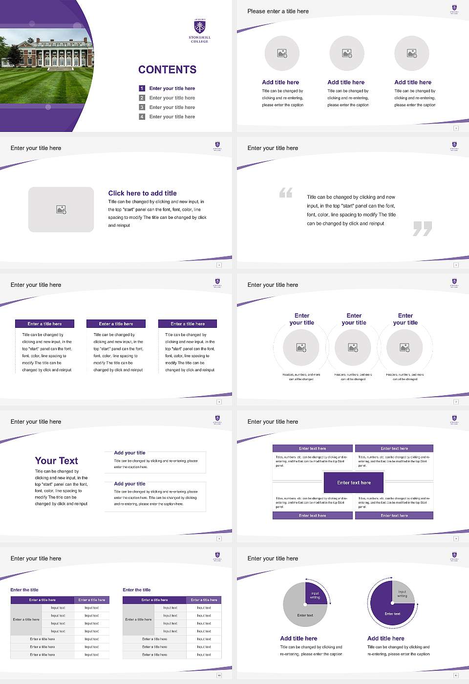 Stonehill College Course/Courseware Creation PPT Template16:9 ratio PPT effect preview image2