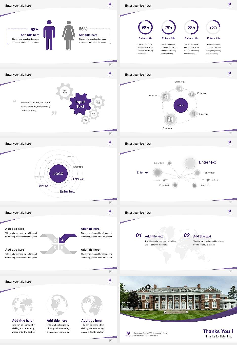 Stonehill College Course/Courseware Creation PPT Template16:9 ratio PPT effect preview image4