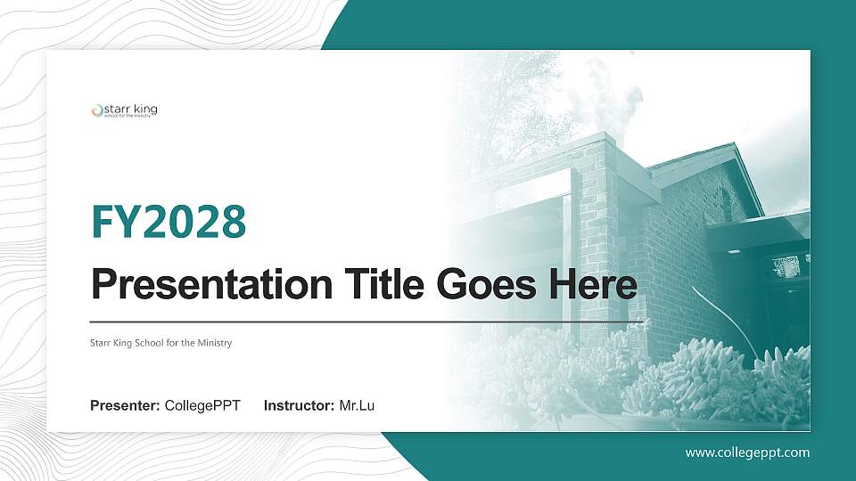 Starr King School for the Ministry Academic Presentation/Research Findings Report PPT Template16:9 ratio PPT effect preview image