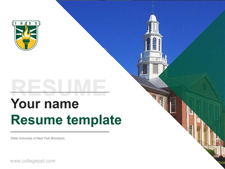 State University of New York Brockport Resume PPT Template4:3 ratio PPT effect preview image5