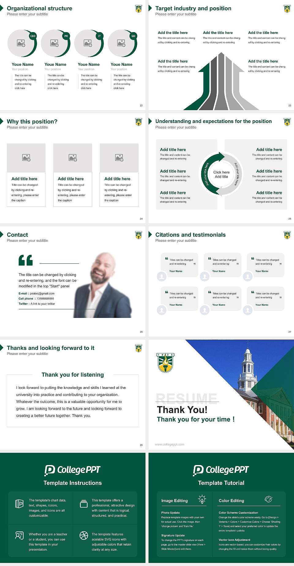 State University of New York Brockport Resume PPT Template4:3 ratio PPT effect preview image4