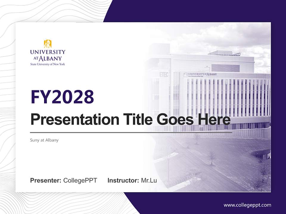 Suny at Albany Academic Presentation/Research Findings Report PPT Template4:3 ratio PPT effect preview image5