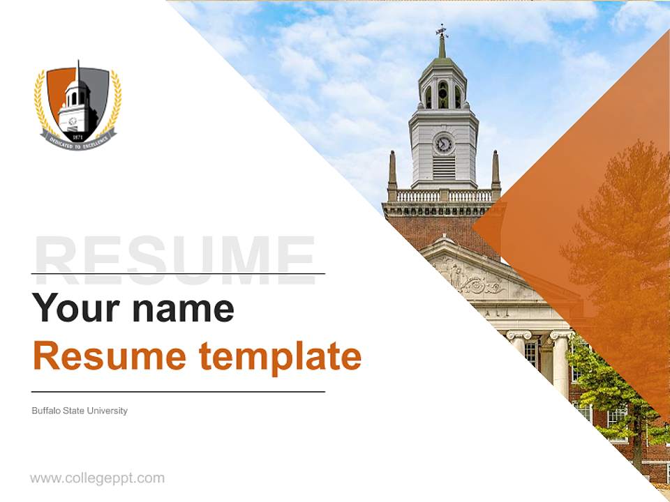 Buffalo State University Resume PPT Template4:3 ratio PPT effect preview image5