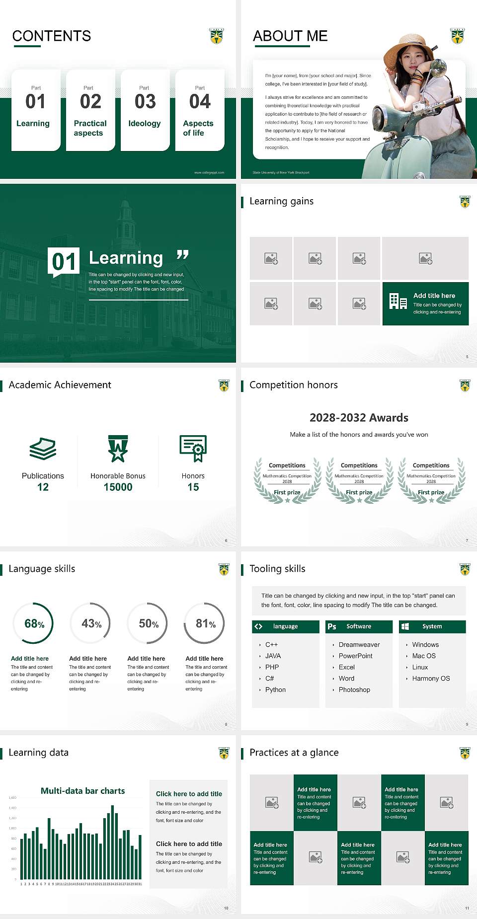 State University of New York Brockport National Scholarship Defense PPT Template4:3 ratio PPT effect preview image2