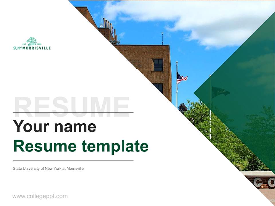 State University of New York at Morrisville Resume PPT Template4:3 ratio PPT effect preview image5
