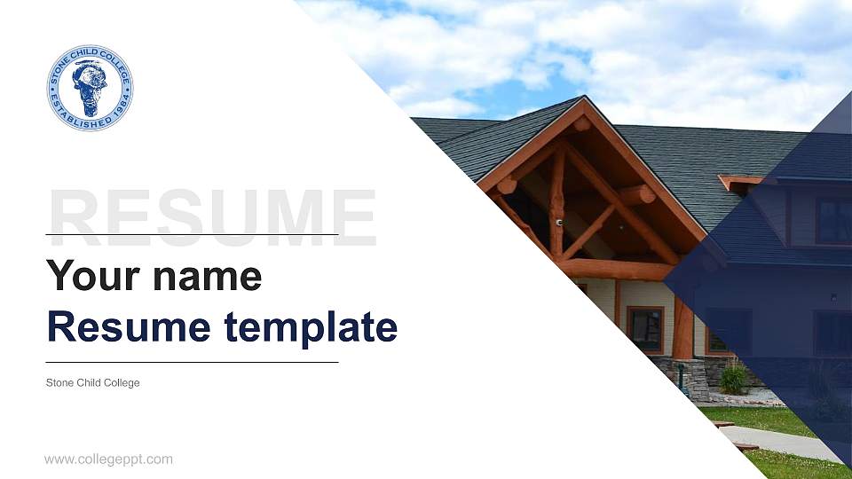 Stone Child College Resume PPT Template16:9 ratio PPT effect preview image