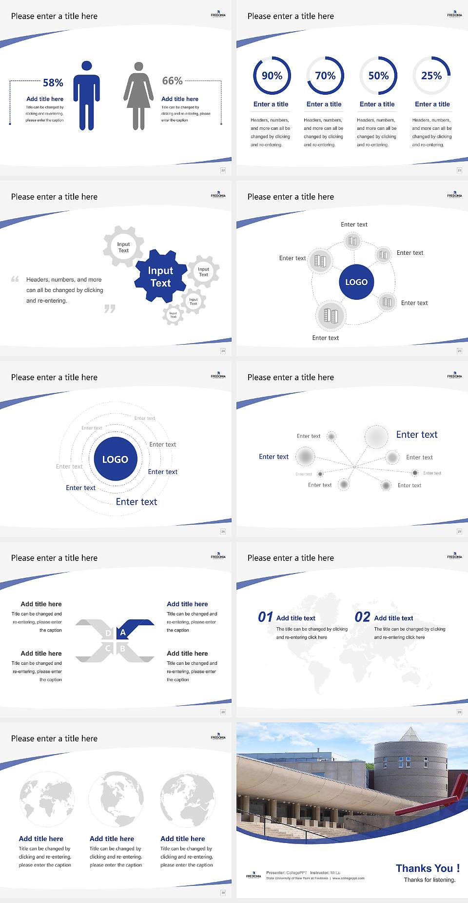 State University of New York at Fredonia Course/Courseware Creation PPT Template4:3 ratio PPT effect preview image4
