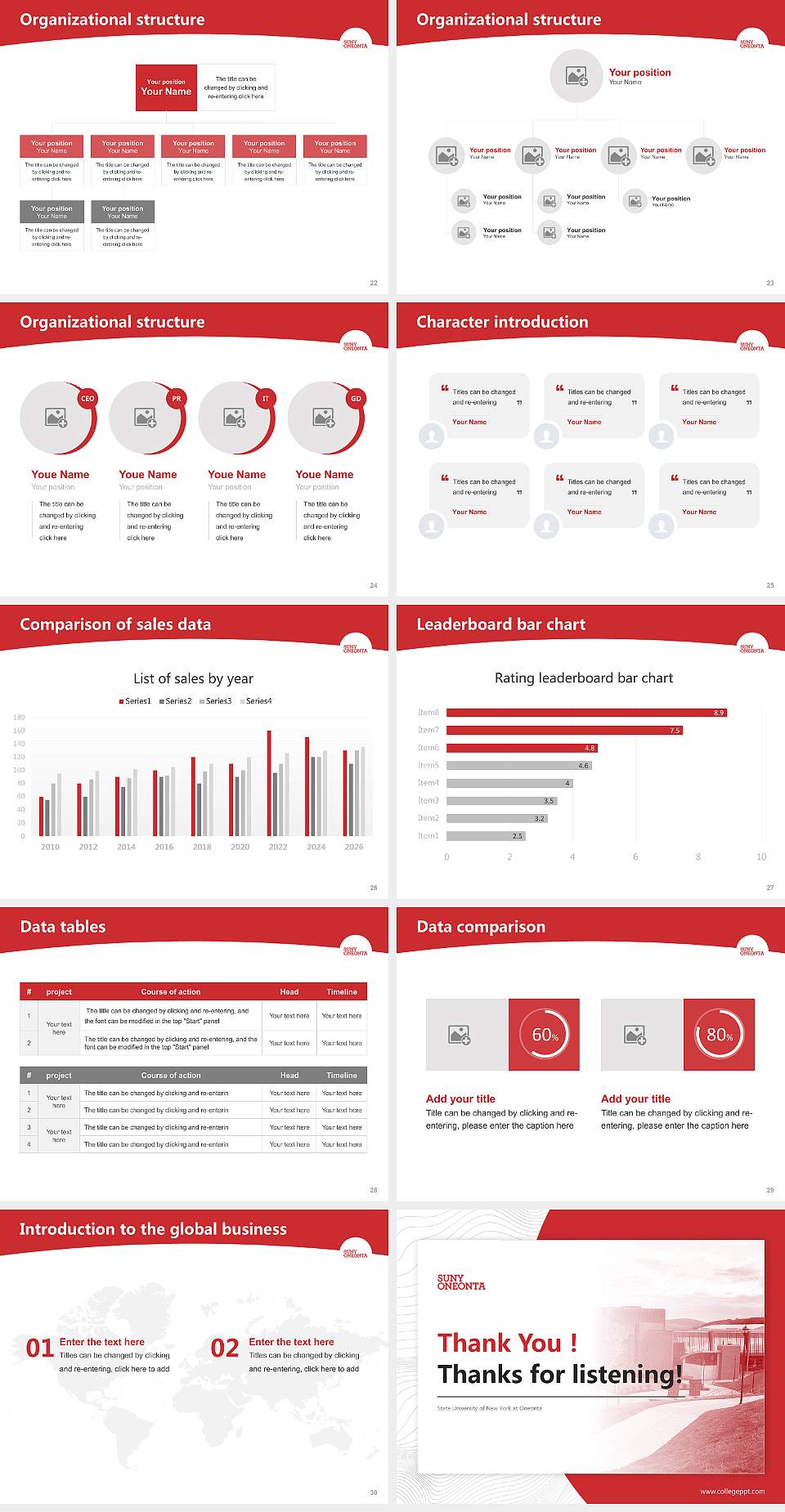 State University of New York at Oneonta Academic Presentation/Research Findings Report PPT Template4:3 ratio PPT effect preview image4