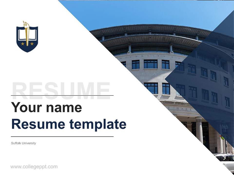 Suffolk University Resume PPT Template4:3 ratio PPT effect preview image5