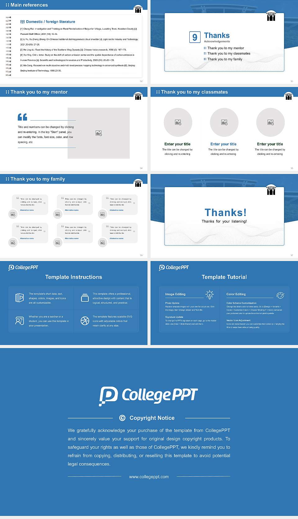 Stockton University Graduation Thesis Defense PPT Template16:9 ratio PPT effect preview image7