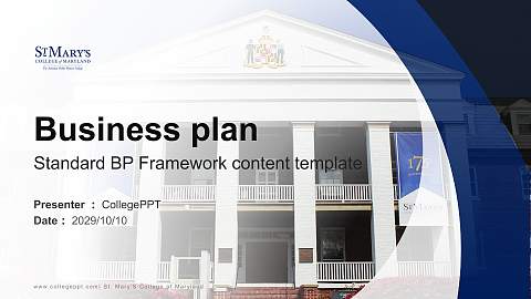St. Mary’S College of Maryland Competition/Entrepreneurship Contest PPT Template