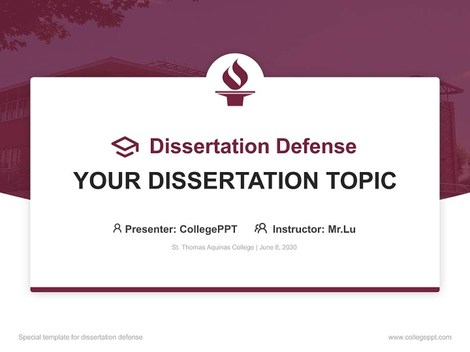 St. Thomas Aquinas College Graduation Thesis Defense PPT Template4:3 ratio PPT effect preview image7