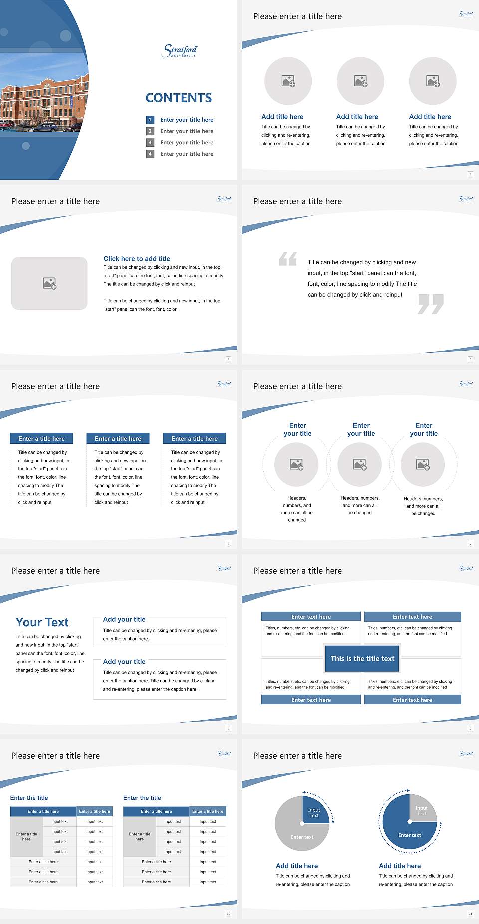 Stratford University Course/Courseware Creation PPT Template4:3 ratio PPT effect preview image2