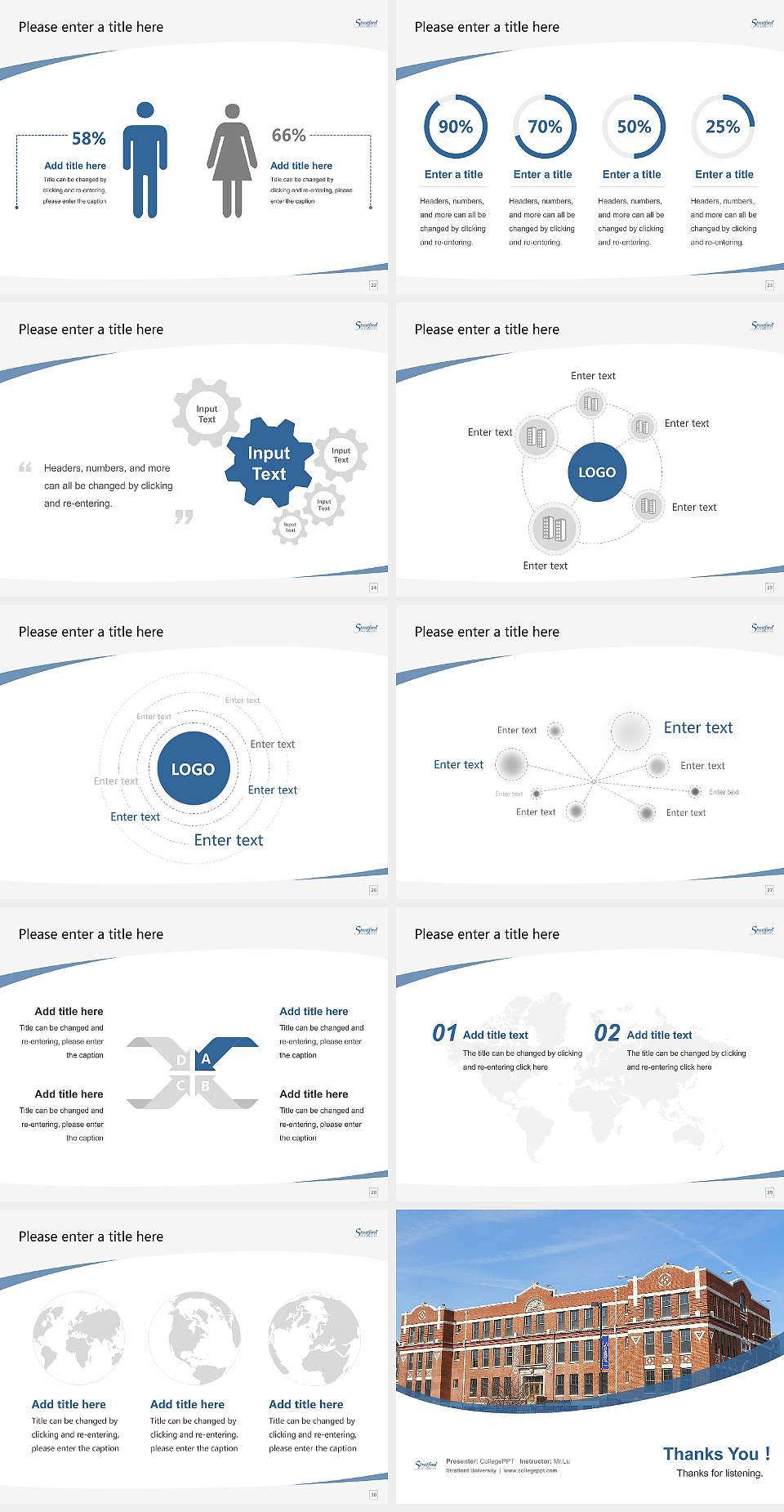 Stratford University Course/Courseware Creation PPT Template4:3 ratio PPT effect preview image4