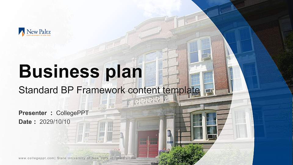 State University of New York at New Paltz Competition/Entrepreneurship Contest PPT Template16:9 ratio PPT effect preview image
