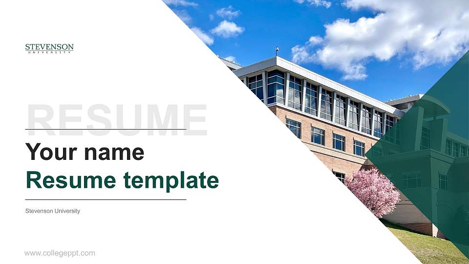 Stevenson University Resume PPT Template16:9 ratio PPT effect preview image