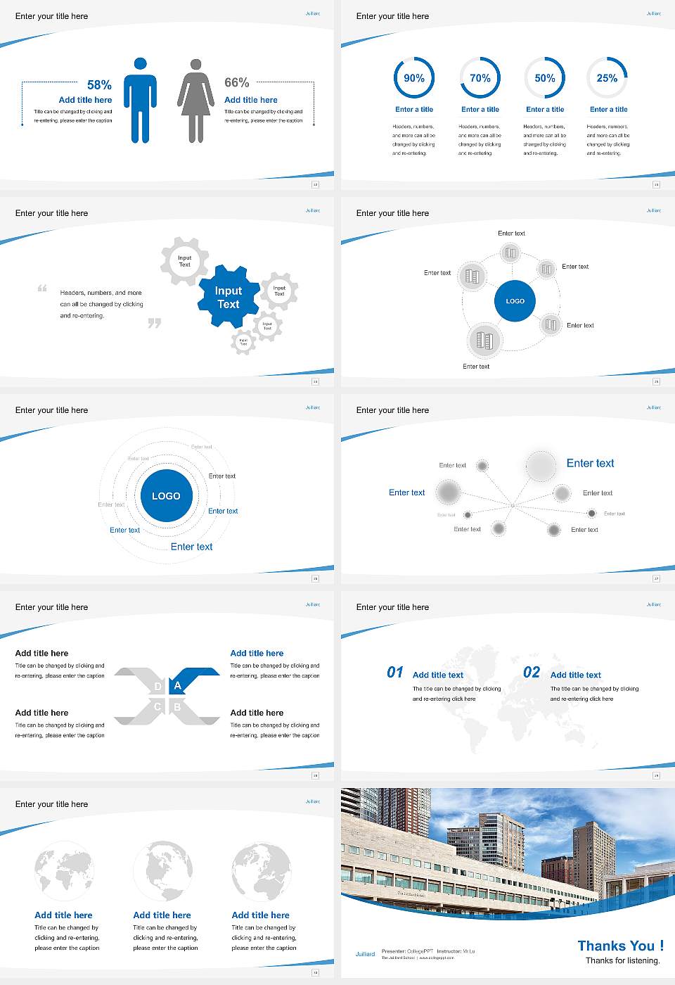The Juilliard School Course/Courseware Creation PPT Template16:9 ratio PPT effect preview image4