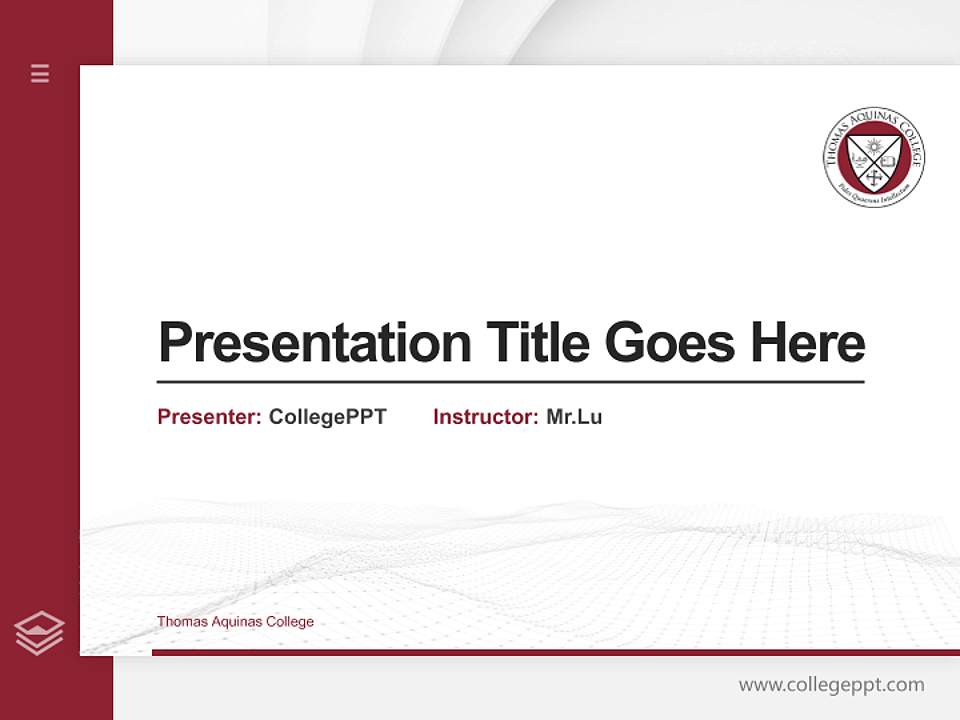 Thomas Aquinas College Thesis Proposal/Graduation Defense PPT Template4:3 ratio PPT effect preview image5