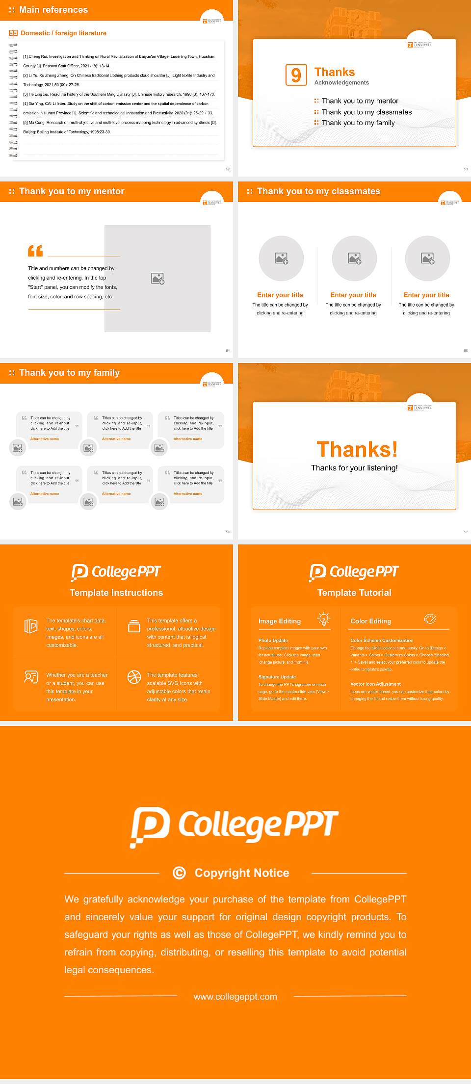 The University of Tennessee-Knoxville Graduation Thesis Defense PPT Template4:3 ratio PPT effect preview image7