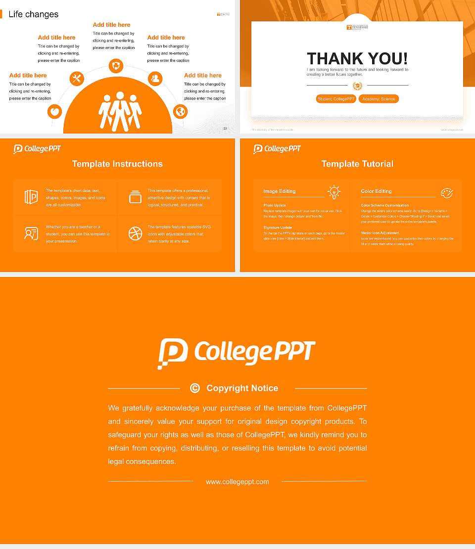 The University of Tennessee-Knoxville National Scholarship Defense PPT Template16:9 ratio PPT effect preview image4