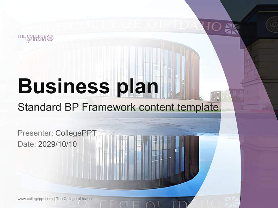 The College of Idaho Competition/Entrepreneurship Contest PPT Template4:3 ratio PPT effect preview image9