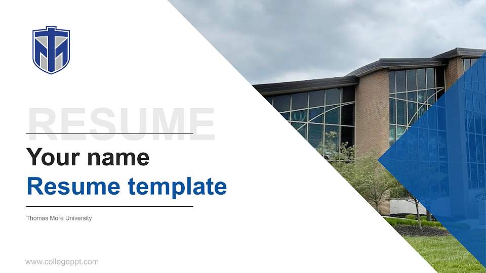 Thomas More University Resume PPT Template16:9 ratio PPT effect preview image