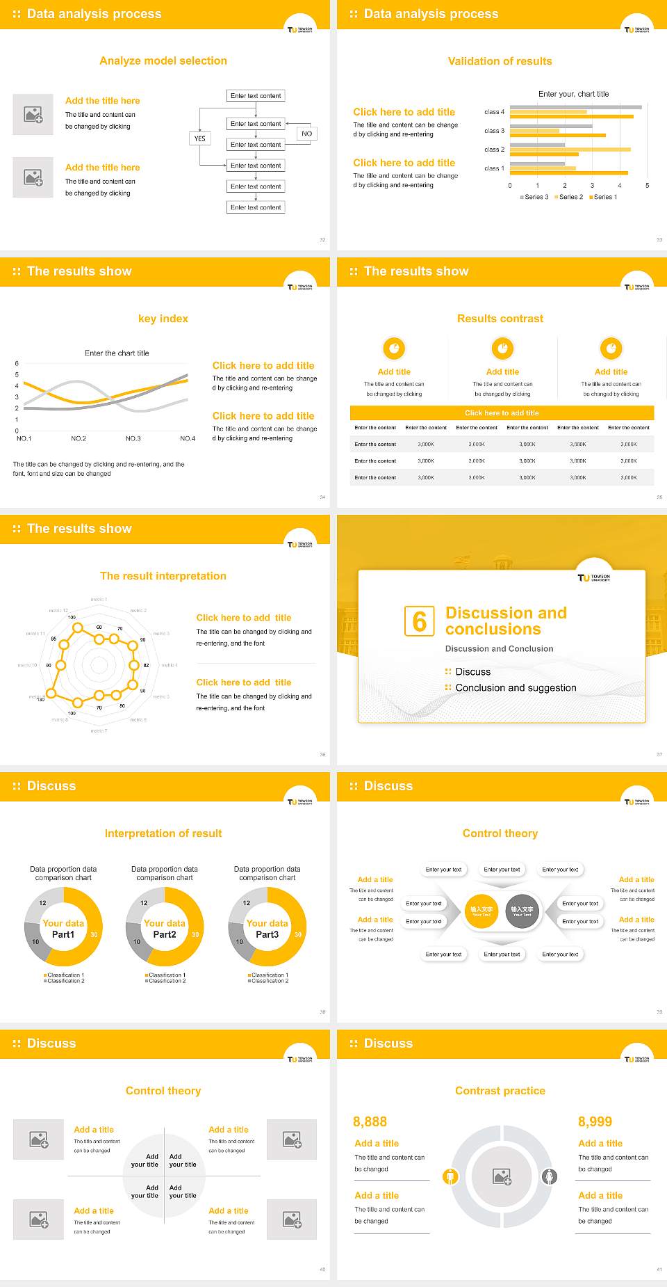 Towson University Graduation Thesis Defense PPT Template4:3 ratio PPT effect preview image5