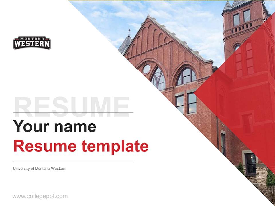 University of Montana-Western Resume PPT Template4:3 ratio PPT effect preview image5