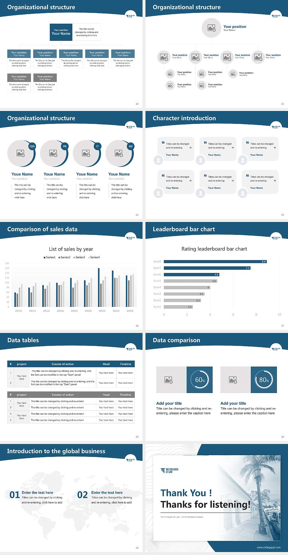 The Colleges of Law – Santa Barbara Campus Academic Presentation/Research Findings Report PPT Template4:3 ratio PPT effect preview image4