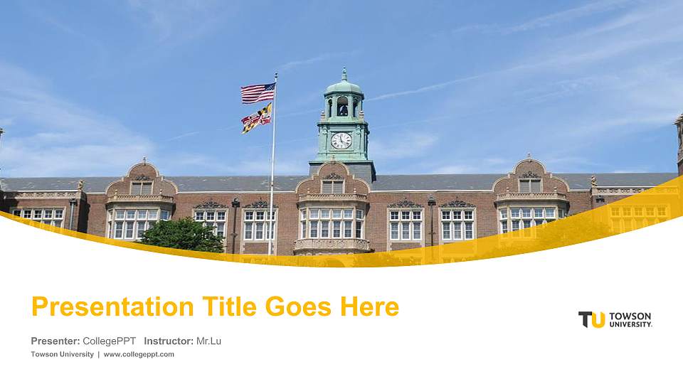 Towson University Course/Courseware Creation PPT Template16:9 ratio PPT effect preview image