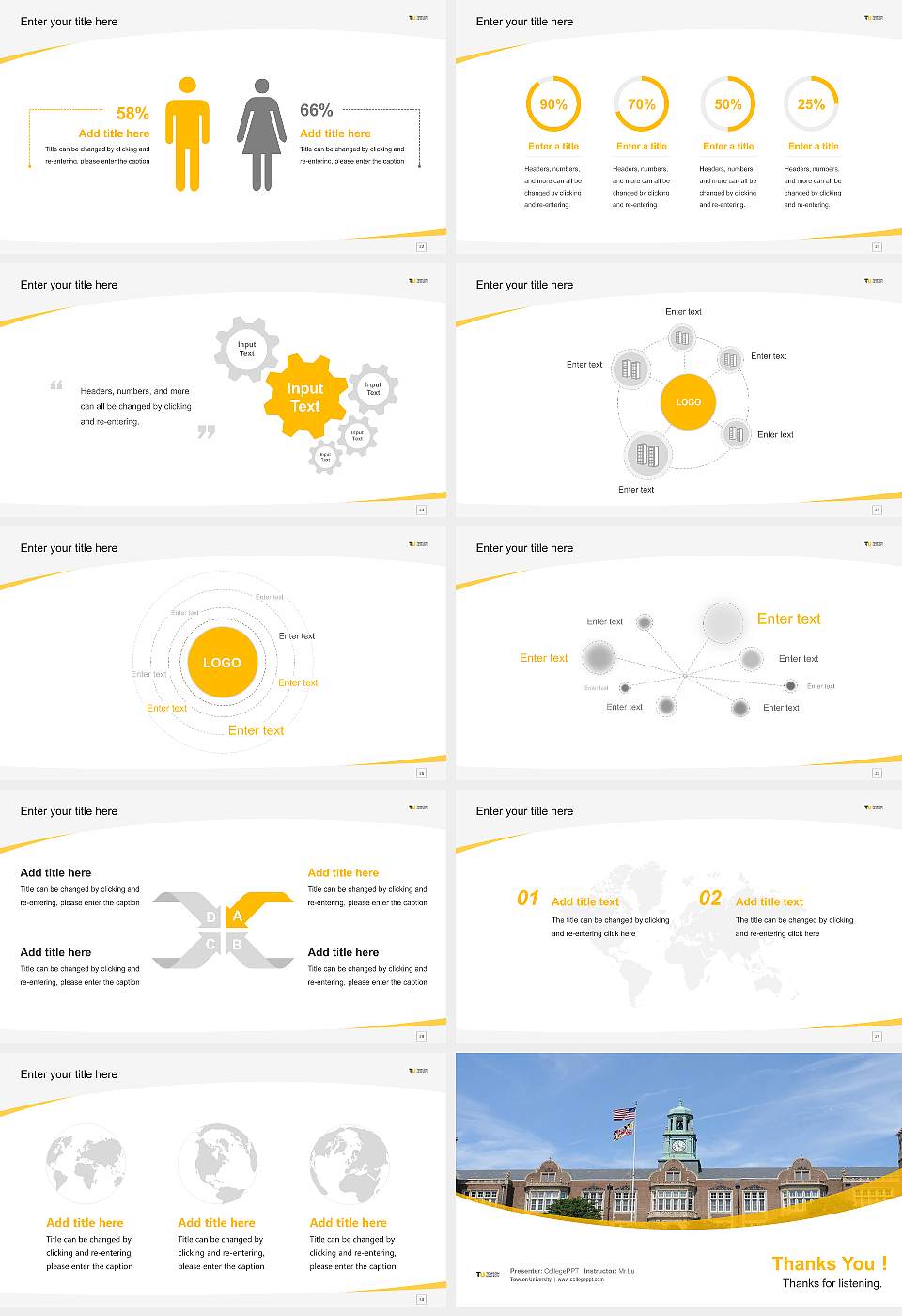 Towson University Course/Courseware Creation PPT Template16:9 ratio PPT effect preview image4
